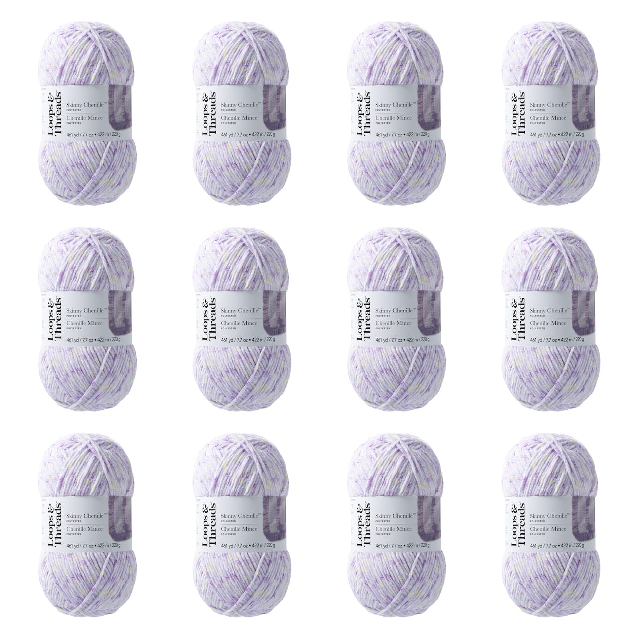 12 Pack: Skinny Chenille™ Multi Yarn by Loops & Threads®